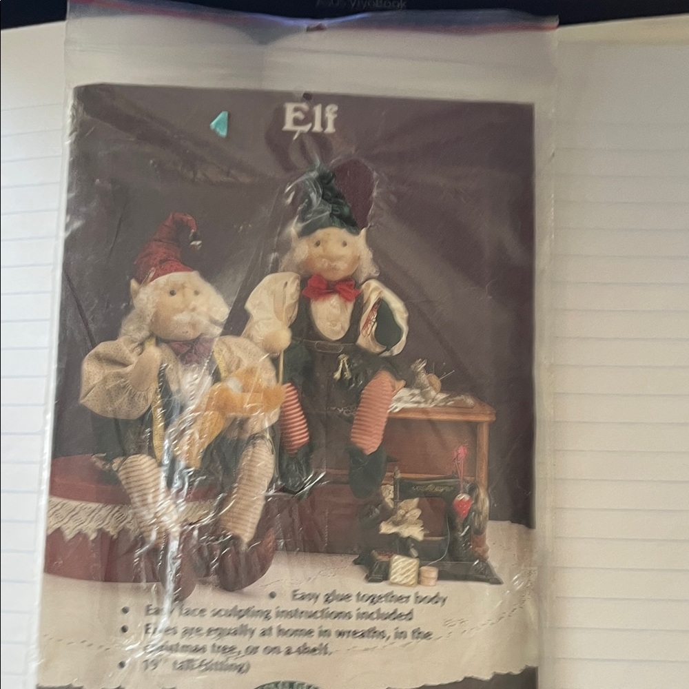 Elf Figurine Set with Red and Green Outfits 1992 Pattern